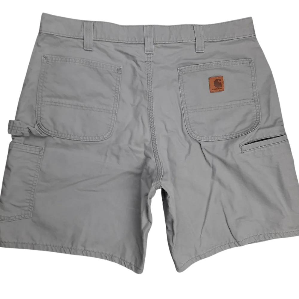 Carhartt Original Fit 100% Cotton Canvas Gray Work Utility Shorts SZ 36